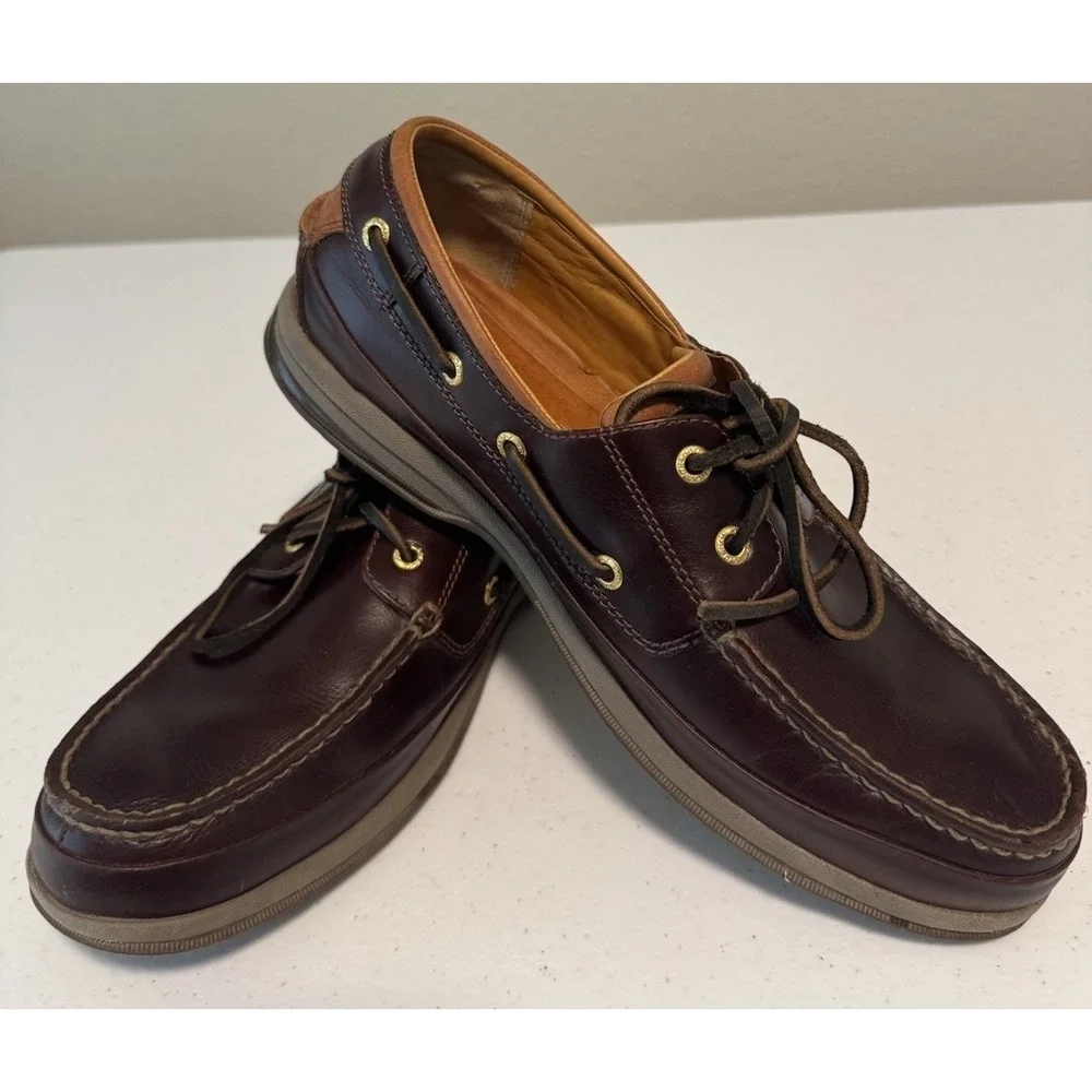 Sperry Gold Cup ASV Amaretto Men's Size 10.5 M Leather Boat Shoes Preppy Sailing